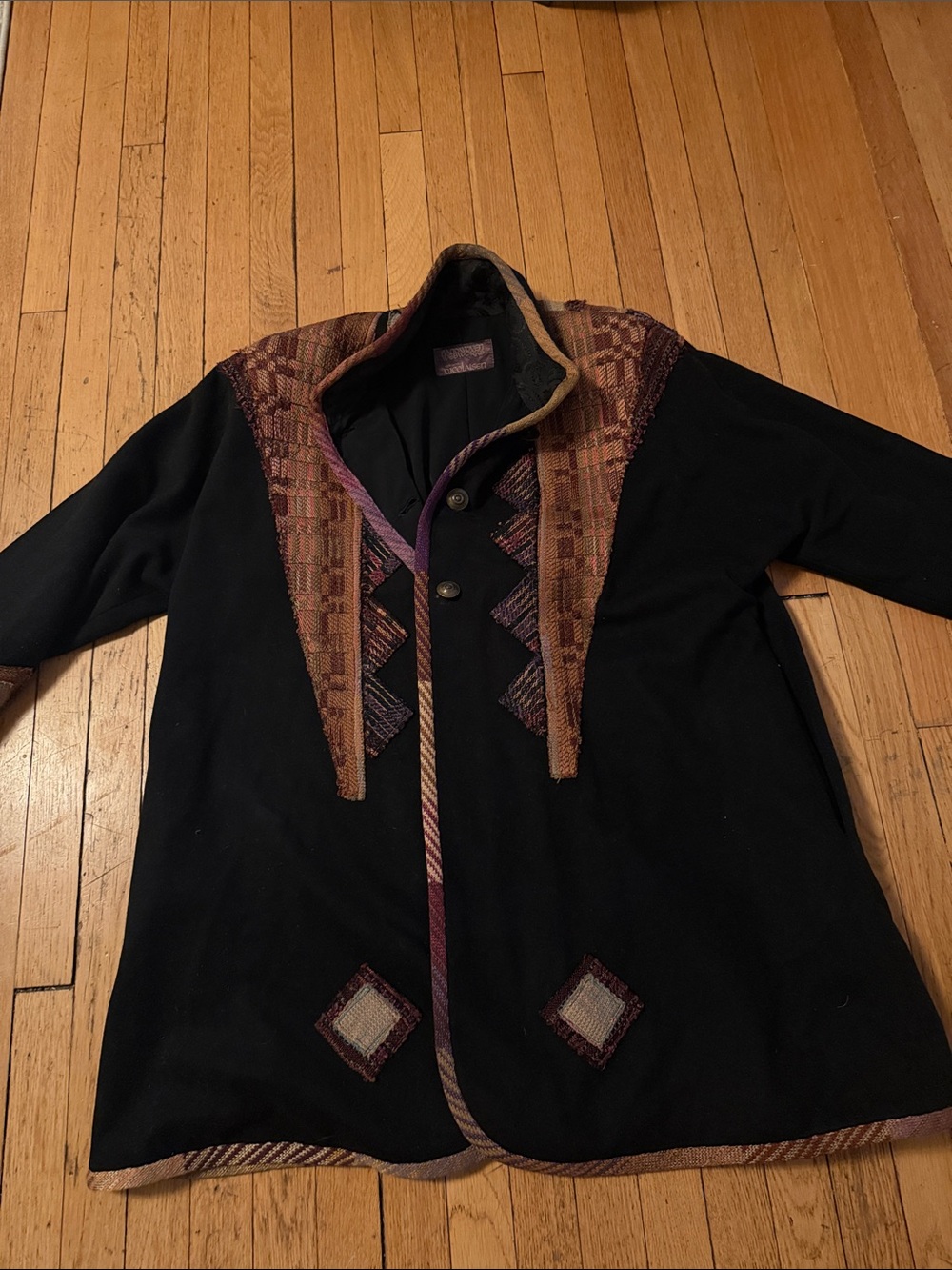 Stunning Handwoven sweater coat  Patchwork by Adriane Nicolaisen